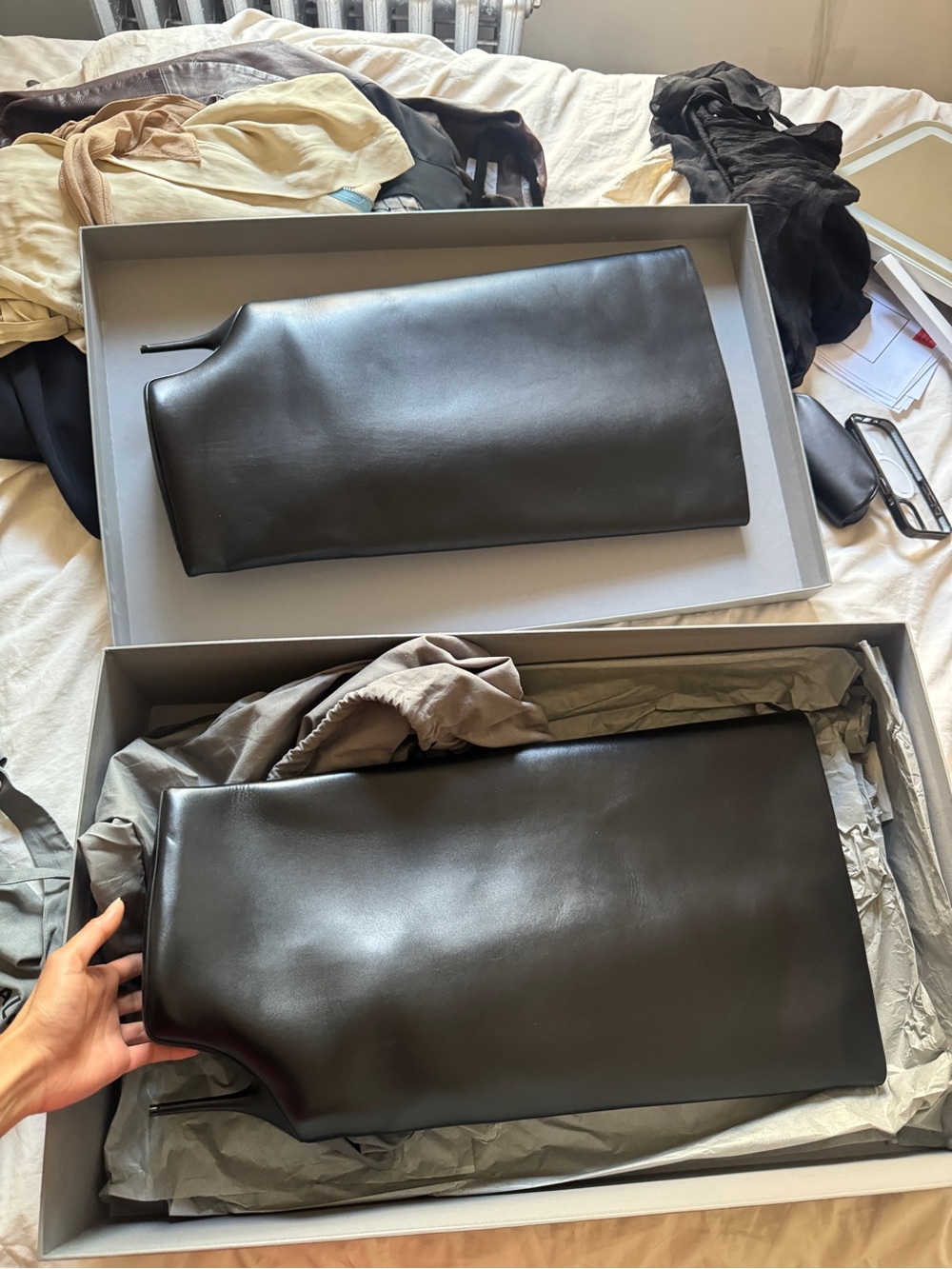Balenciaga Wader Leather Knee Boot